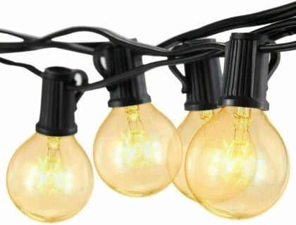 100FT 100Bulbs Outdoor Garden Festoon String Light G40 Globe Patio Wedding 30M