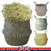 Flower Plants Seagrass Woven Storage Pots Bag Wicker Basket Straw Home Decor -C