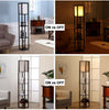 4 Tiered Wooden Shelf Floor Standard Lamp Lounge Reading Light Shelving Decor