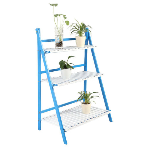 Garden Wooden 3 Tier Flower Plant Pot Display Stand Patio Shelf Storage Rack