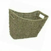 MAGAZINE RACK STYLISH CURVED NEWSPAPER BASKET WITH INSET HANDLES (SEAGRASS)