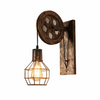 Loft Industrial Retro Wall Lamp Single Head Lifting Pulley Sconce Light Fixture