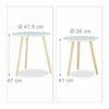 Modern Nest of Tables White Side End Tea PC Tables Set of 2 Coffee Table Round