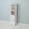 White Bathroom Furniture Tall Cabinet Slim Shelf Cupboard Storage Unit With Door