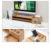 Bamboo PC Laptop Monitor Riser Stand Study Table Printer Desktop Organiz
