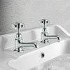 Traditional Twin Basin Sink Hot and Cold Taps Pair Chrome Bathroom Water Faucet