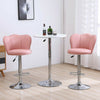 2 x Faux Leather Breakfast Bar Stools Gas Lift Home Kitchen Swivel Chairs Pink