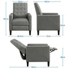 Modern Recliner Chair Adjustable Living Room Armchair Single Sofa for Home Gray
