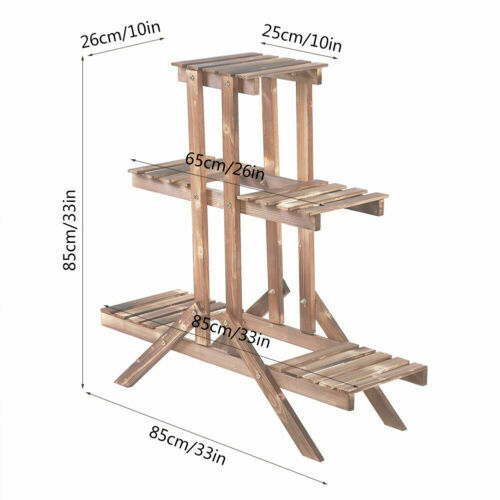 5 Pot Plant Stand Outdoor Indoor Flower Rack Display Shelf Holder Wooden Storage