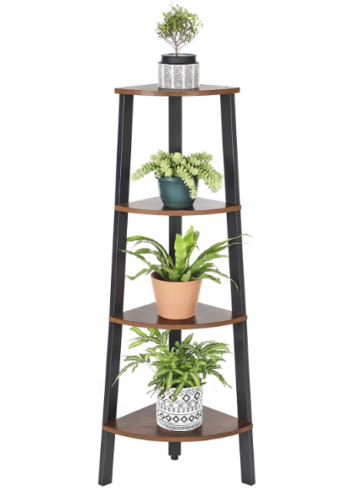 Corner Shelf, 4-Tier Industrial Storage Rack, Ladder Bookcase, Organiser UK