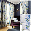 Dark Wonder Wendy Tait Floral Print Eyelet Ring Top Curtains (Pair) Ready Made