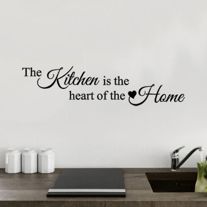 The kitchen is the heart of the home - Wall Quote Sticker - Art Decor