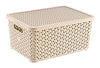 Small Large Rattan Plastic Storage Box Lid Basket Container Kitchen Home Office