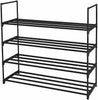 4 Tier Shoe Rack Tower Shelf Organizer Cabinet Storage Stand Hold 16 Pairs Black