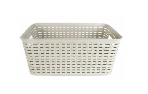 Plastic Handy Baskets Rattan Style Organizer Studio Storage Basket With  Handle