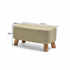 Luxury Padded Wooden Footstool Ottoman Square Round Pouffe Stool Wooden 4 Legs