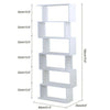 S Shape 6 Tier Bookcase Bookshelf Floor-standing Storage Home Display Shelf Unit