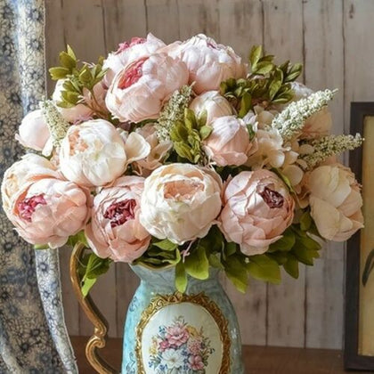 13 Heads Peony Flowers Bouquet Artificial Decor weddings home Christmas x6 colou