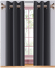 Thick Thermal Insulated Blackout Eyelet Curtains With Ring Top Pair + Tie Backs