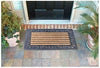 Heavy Duty Rect. Rubber & Coir Brush Natural Outdoor Door Mat 45 x 75 cm-Lrg