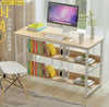 Home Office PC Computer Desk Writing Table Workstation Wood Bookshelf 100cm
