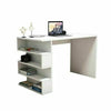 Large White Computer Desk Table Laptop Home Office Shelving Shelves Workstation