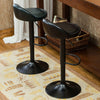 Set of 2 Bar Stools Leather Swivel Gas Lift Chair Kitchen Breakfast Pub Black