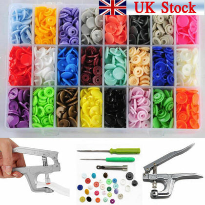 For KAM Snaps 360packs T5 Plastic Buttons 24 Colours Poppers Fastener + Pliers