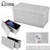 Folding Ottoman Storage Box For Bedroom, Living Room.Footstool Chest Grey Black