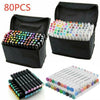 80 Colours Dual Tip Twin Marker Pens Set Artist Sketch For Markers Art Drawing