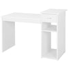 White Wooden Computer Desk w/ Shelves and Drawer for Office Home PC Laptop Study