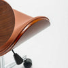 Modern PU Leather Swivel Desk Chair Home Office Seat Classic Wood Veneer Brown