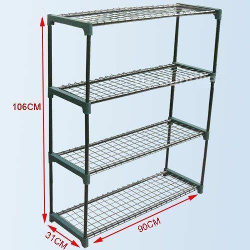 Double 4 Tier Steel Mini Garden Greenhouse Staging Shelving Shelf Plant Stand UK