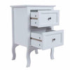 2PCS White Bedside Table Cabinet Nightstand Storage Organizer 40*30*60cm