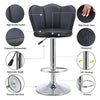 2 x Faux Leather Breakfast Bar Stools Gas Lift Home Kitchen Swivel Chairs Black
