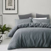 Winter Warm Bedding Set Modern Waffle Design Grey Duvet Quilt Cover Double King