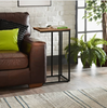 Tromso Sofa End Table Dark Wood Top and Metal Legs Stylish Living room Furniture