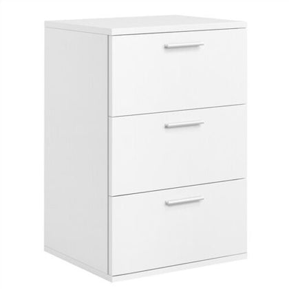Modern Bedside Table Nightstand Cabinet with 3 Drawers Storage Bedroom White