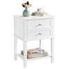 Nightstand Table Bedside Table 2 Drawers Side Table Cabinet Storage for Bedroom