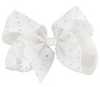 8" Inch Large Crystal Diamante Rhinestone Grosgrain Ribbon Bow Hair Clip Girls