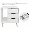 3 Drawers Bedside Table Cabinet Wooden Nightstand Storage Unit Bedroom Cupboard