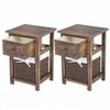 2x Retro Rustic Bedside Cabinet Industrial Nightstand Side Table Storage Drawer