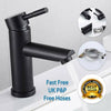 Modern Bathroom Basin Taps Mixer Tap Single Lever Mono Brass Tap Black Faucet (black basin tap)