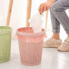 New Pink Home Office Plastic Basket Trash Waste Bin Hollow Garbage Bag Box