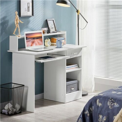 Computer Desk W/ 1 Drawer Keyboard Tray Adjustable Table Home Office Furniture