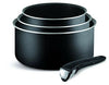 Tefal 4-Piece Ingenio Essential Non-Stick 16,18 & 20cm Saucepan Cookware Set,Blk