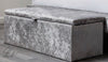 LARGE OTTOMAN BLANKET STORAGE BOX CHENILLE CRUSHED VELVET SOFT PLUSH VELVET