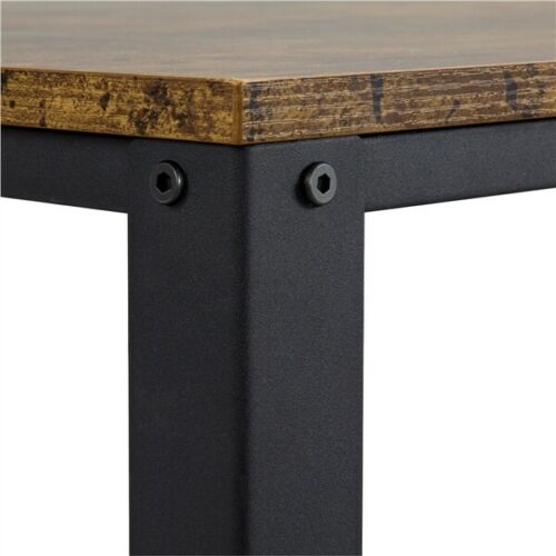 3 Tiers Console Table Industrial Hallway Table W/ Shelf Side Table Rustic Brown