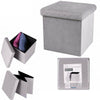Folding Ottoman Storage Box For Bedroom, Living Room.Footstool Chest Grey Black