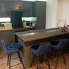 Two Alfa Velvet Barstools Counter Height Breakfast Bar Stools